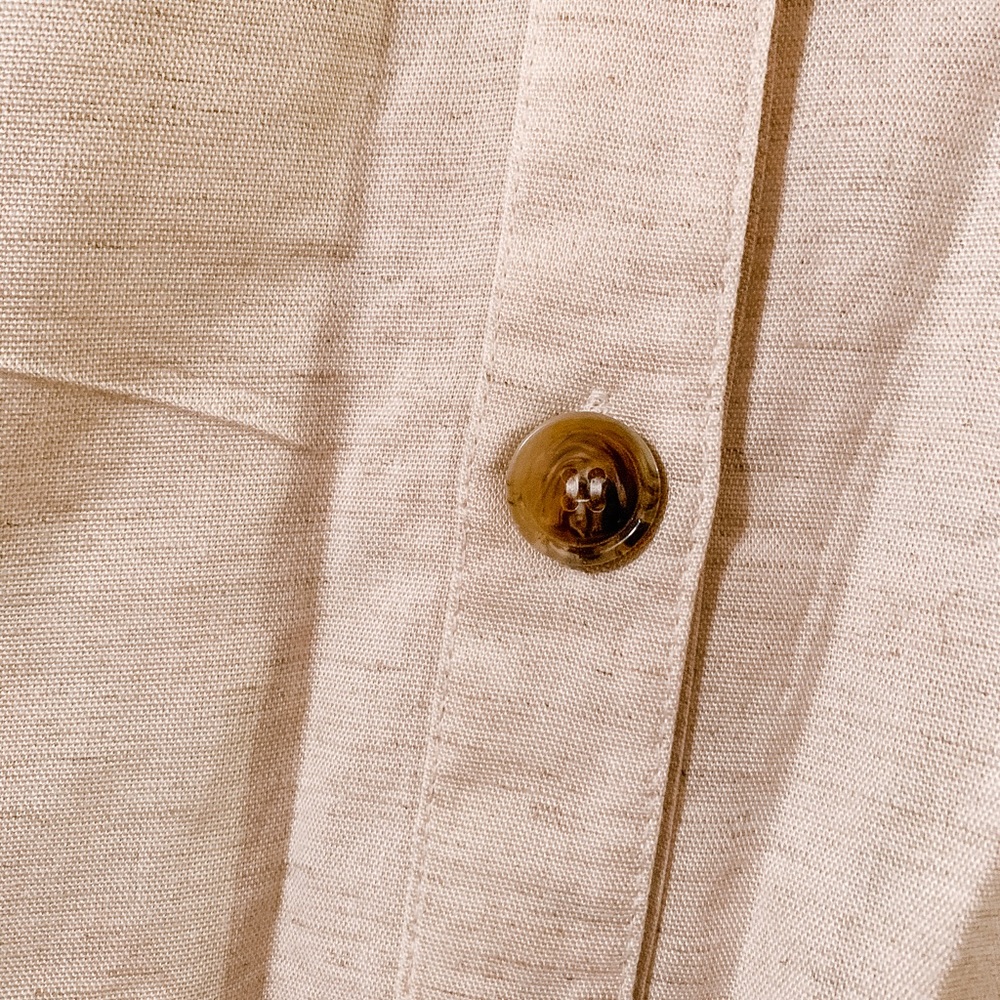 NWOT Cream Linen Button Down Midi Skirt - Picture 3 of 4